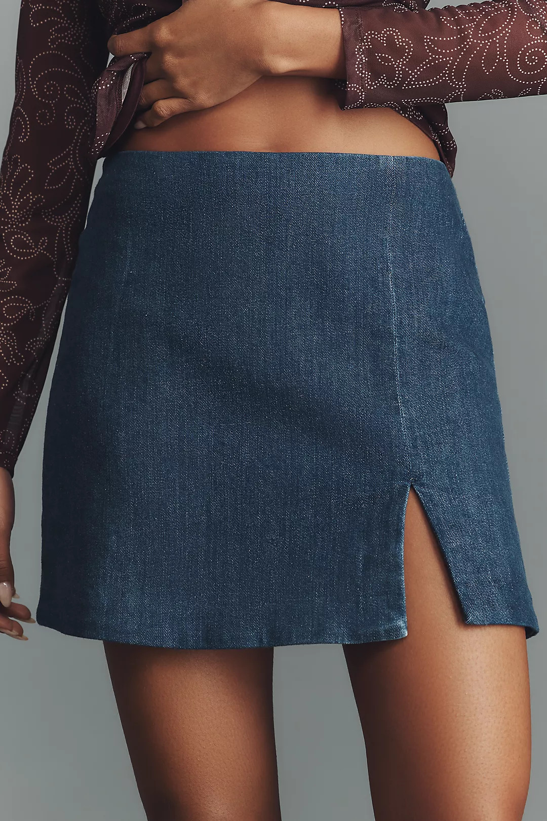 By Anthropologie Side-Slit Denim Mini Skirt | Anthropologie (US)