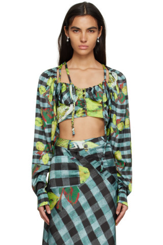 Blue Lemon Gingham Blouse | SSENSE