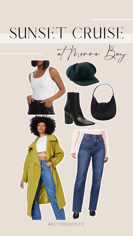 Abercrombie jeans with white tank top, gorgeous green trench coat, black boots, black purse and Free People denim hat

#LTKshoecrush #LTKstyletip #LTKitbag