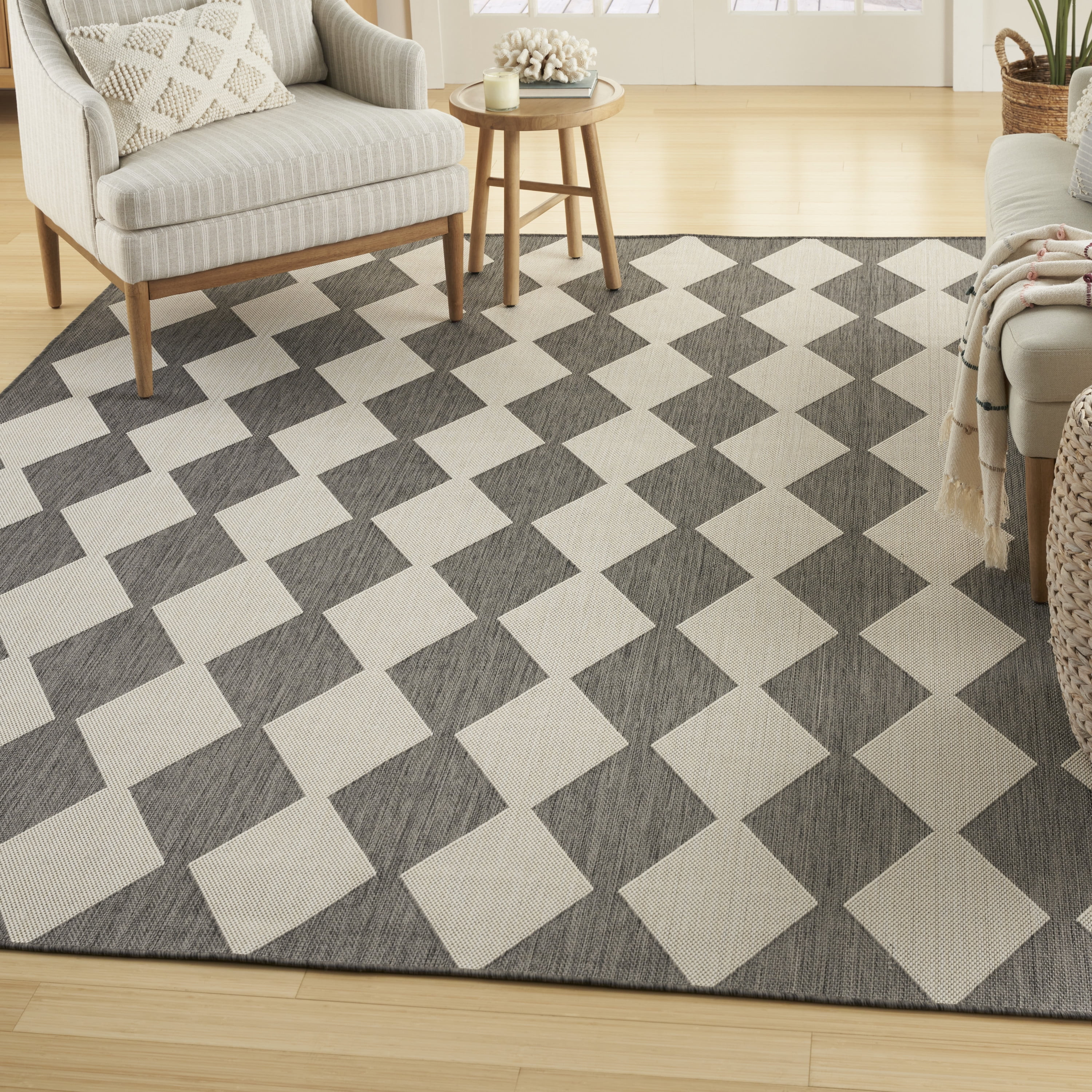 Nourison Positano Indoor/Outdoor Charcoal 5' x 7' Area Rug (5x7) | Walmart (US)