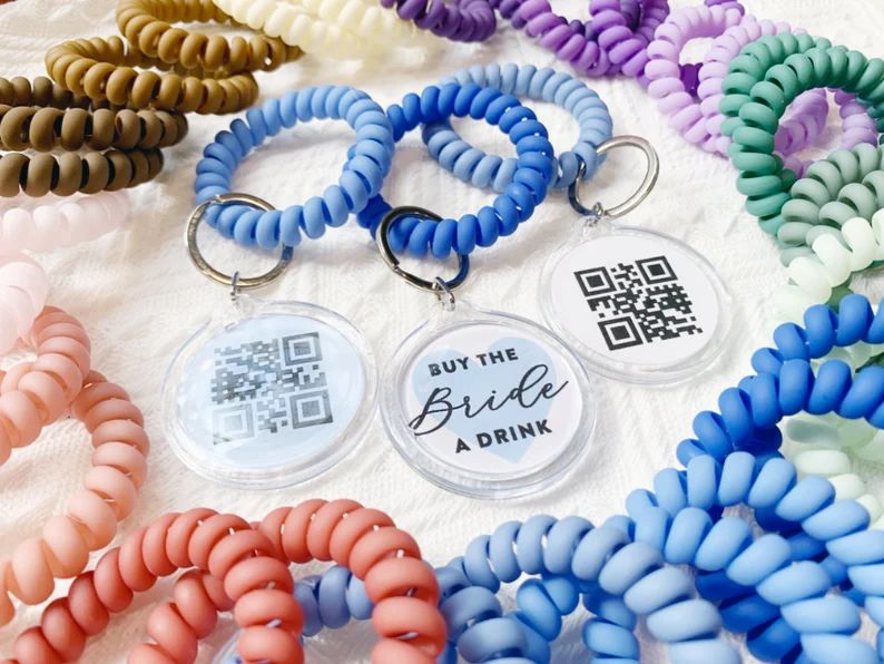 34 COLORS Buy the Bride a Drink QR Code Bracelets, Keychain, Venmo Bachelorette, Buy the Bride a ... | Etsy (US)