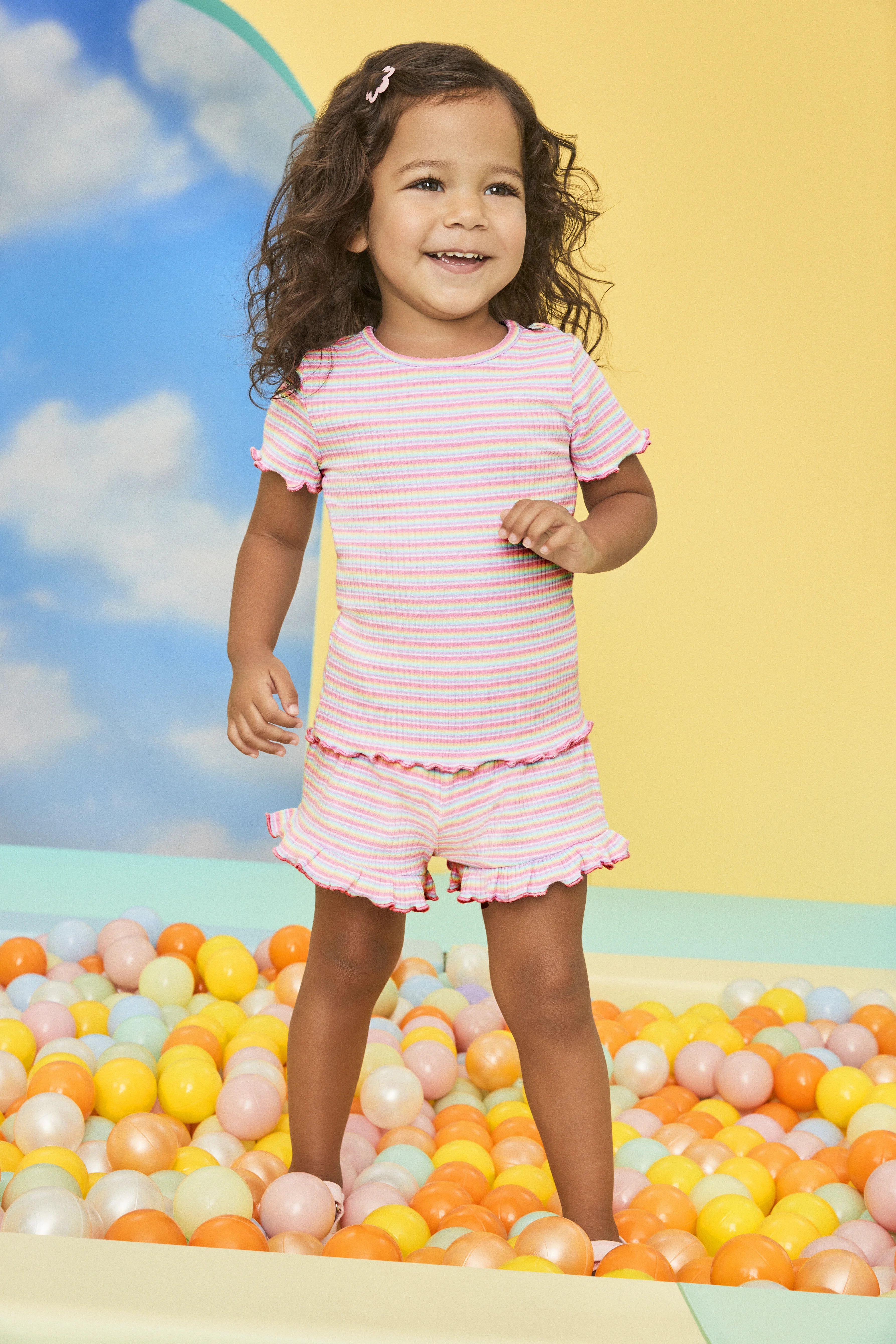 Garanimals Toddler Girl Ruffle Print Rib Shorts, Sizes 18M-5T | Walmart (US)