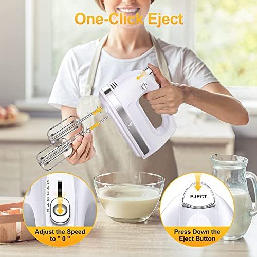 Hand Mixer Electric, 400W Ultra Power Kitchen Mixer Handheld Mixer With 2x5 Speed (Turbo Boost & ... | Amazon (US)