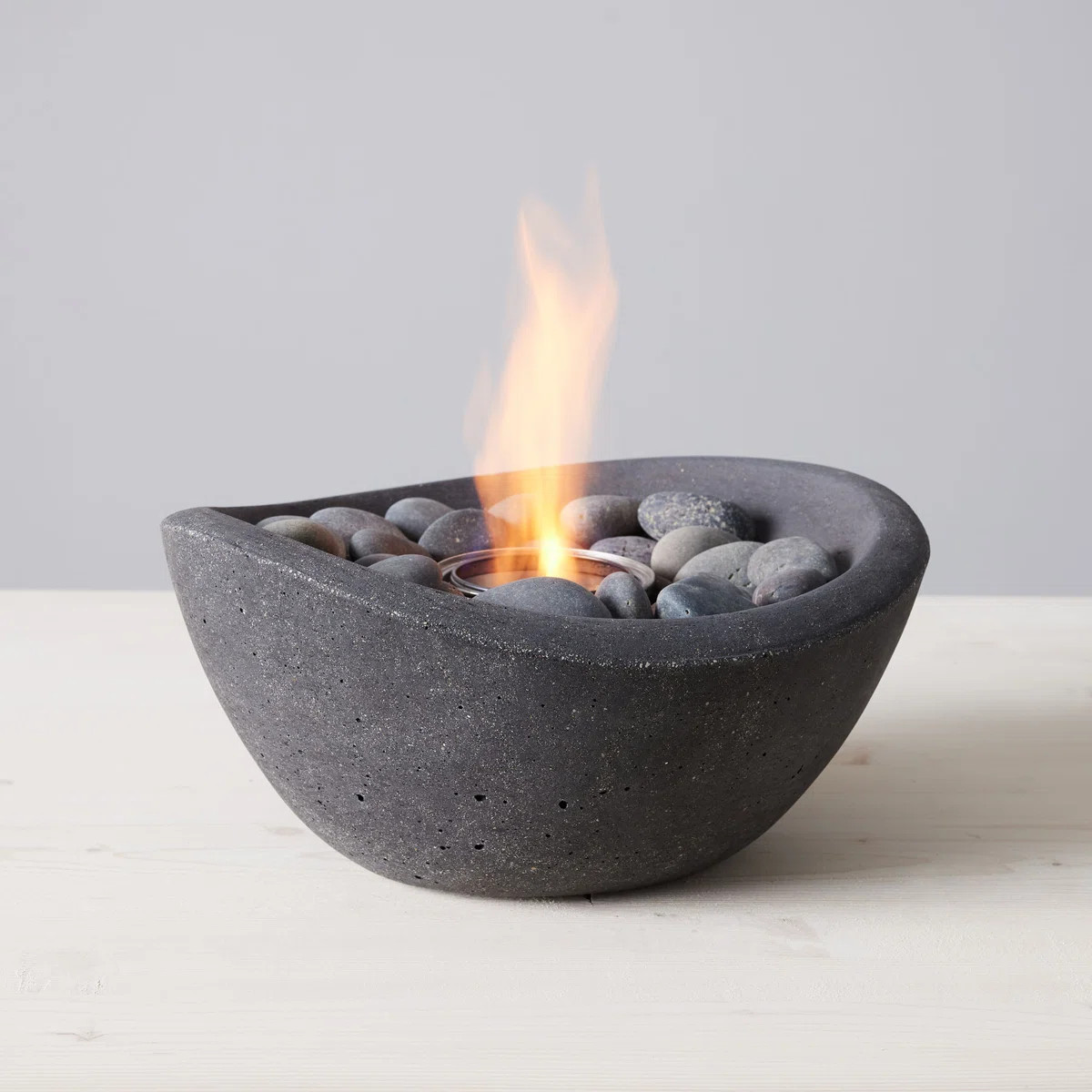 TerraFlame Wave Concrete Table Top Gel Fuel Fire Bowl - Indoor and Outdoor Use | Wayfair North America