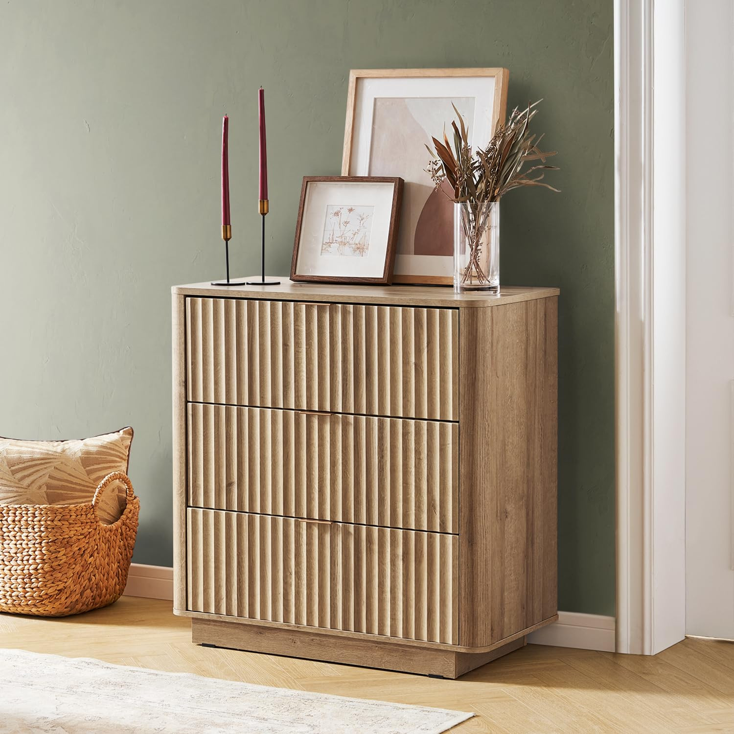 mopio Brooklyn 3 Drawer Dresser for Bedroom, Chest of Drawers, Wood Dresser Organizer, Modern Far... | Amazon (US)