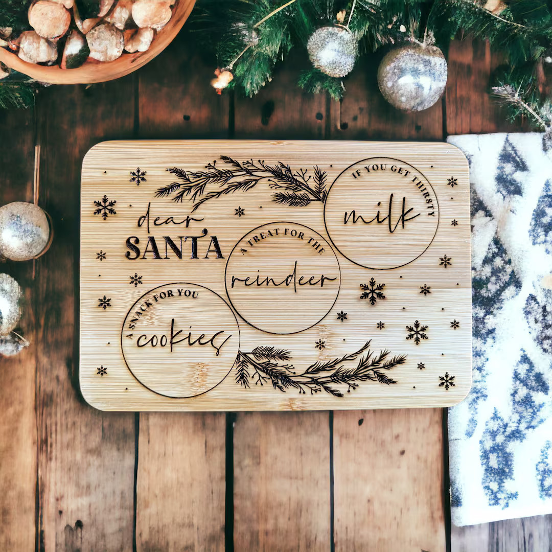 Personalized Bamboo Santa Tray: Christmas Eve Treat Board - Etsy | Etsy (US)