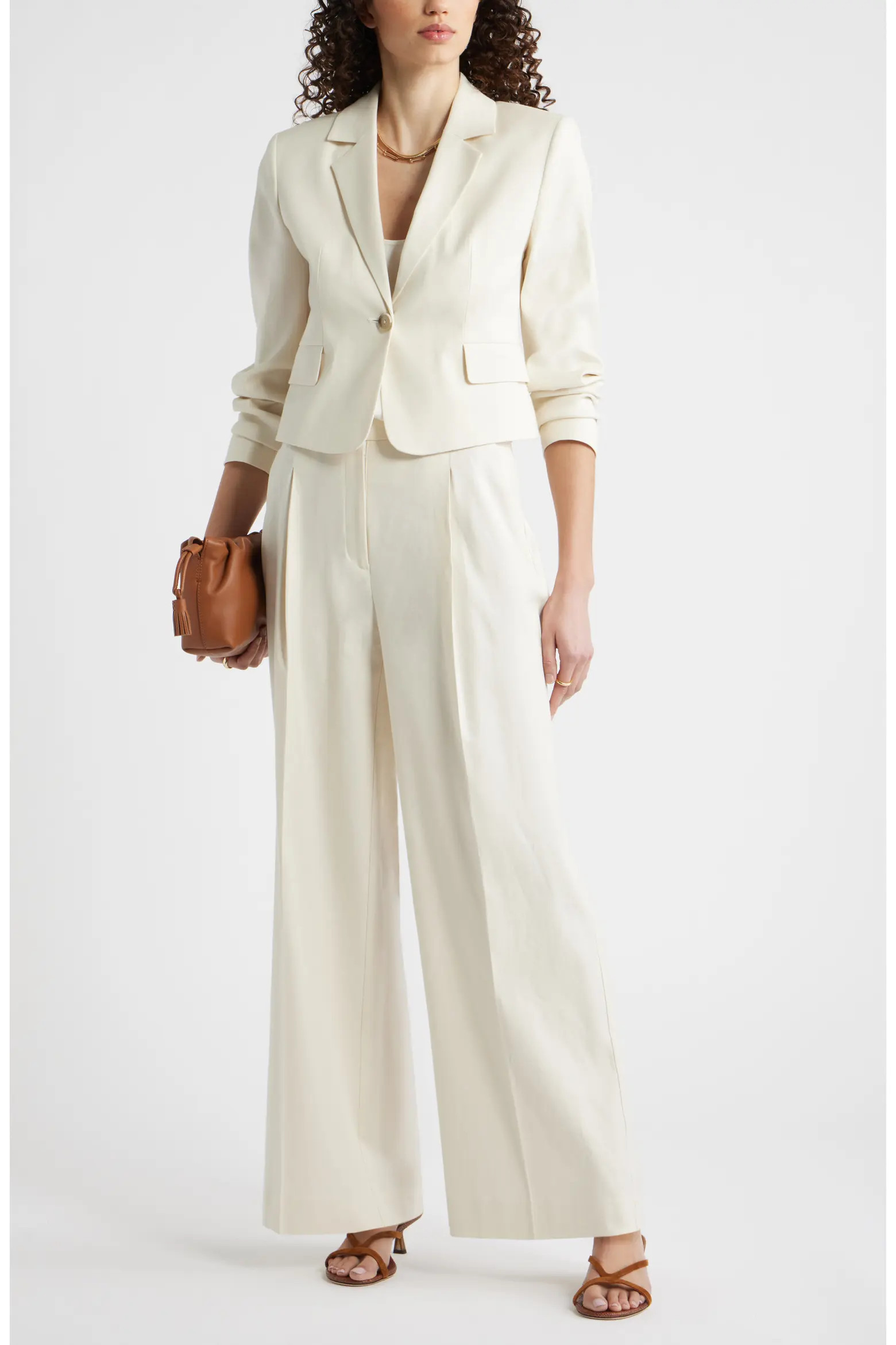 Pleated Linen Blend Wide Leg Pants (Women) | Nordstrom | Nordstrom