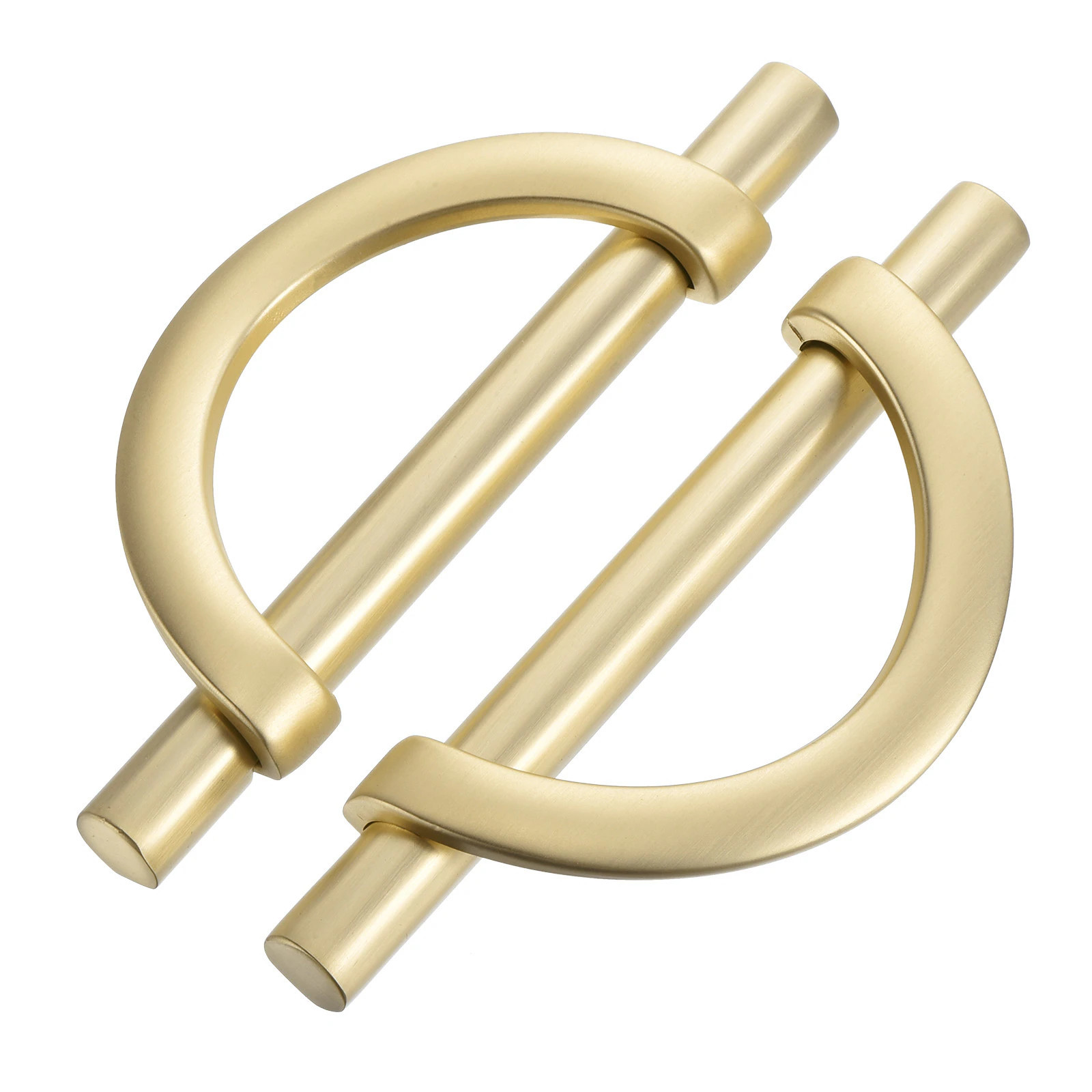 Unique Bargains 6 Pack Half Moon Cabinet Pulls Brushed Gold Kitchen Cabinet Handles 3.75 Inch 96MM Hole Centers for Cabinets Cupboard Handles Drawer | Lowe's