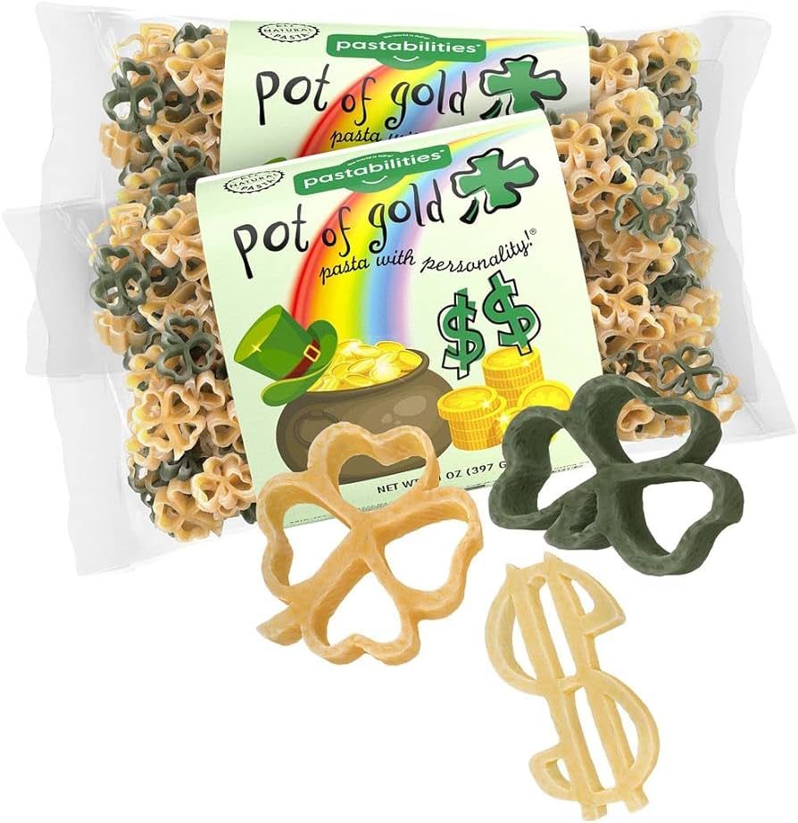 Pastabilities Pot of Gold Pasta, Fun Shaped Noodles with Dollars and Shamrocks for St Patrick's D... | Amazon (US)
