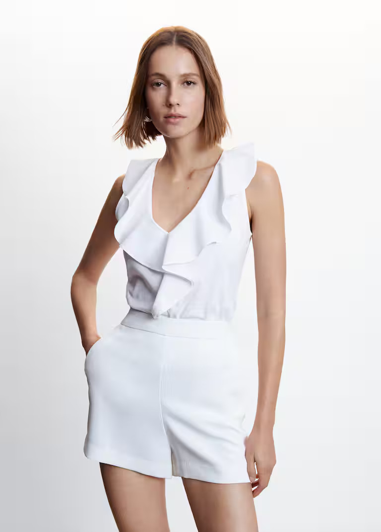 Top collo volant -  Donna | Mango Italia | Mango IT