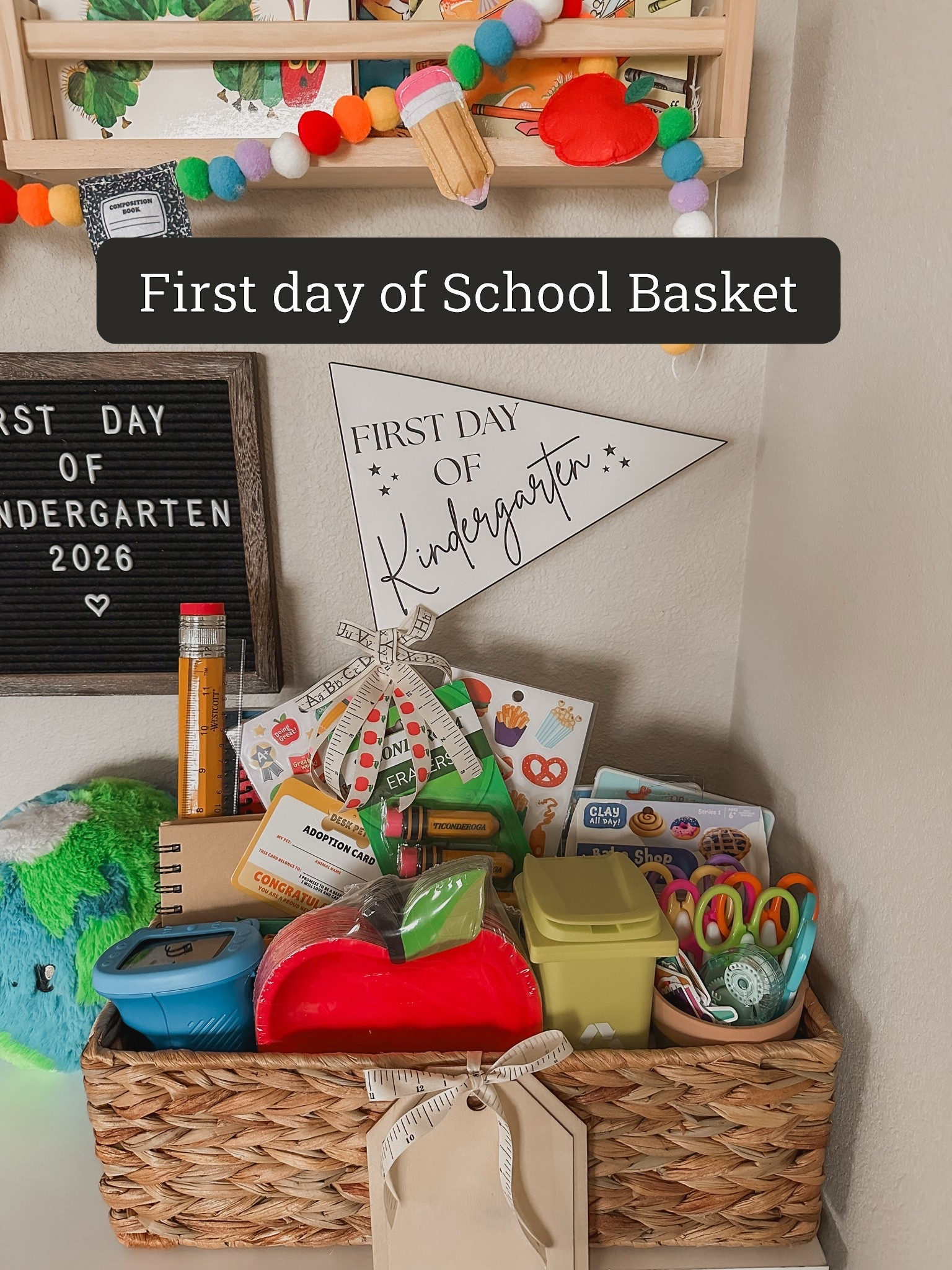 Our kindergarten first day of school basket is ready! ✏️🍎 Filled with new books, fun school supplies, educational activities, craft supplies, and a few special surprises to celebrate the start of a brand new homeschool year. This simple tradition makes the first day feel extra special and exciting!

#LTKmomlife #LTKSeasonal #LTKKids