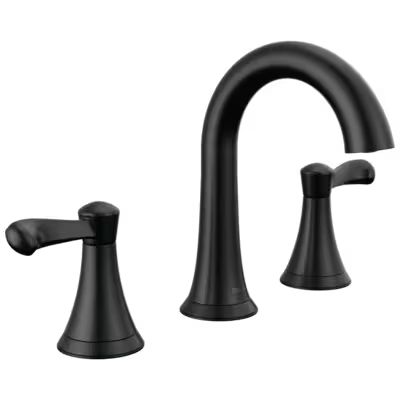 Delta  Esato Matte Black 2-handle 8-in widespread WaterSense Bathroom Sink Faucet with Drain | Lowe's