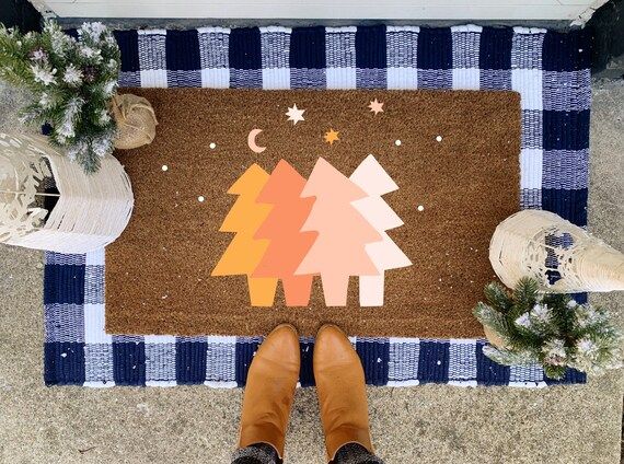 Boho Tree Doormat Winter Doormat Personalized Doormat | Etsy | Etsy (US)