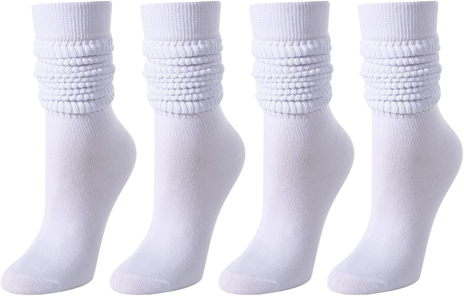 Zmart Slouchy Socks For Women - Slouch Socks Scrunch Socks 80S 90S 4-5 Pairs Knee Tube Socks | Amazon (US)