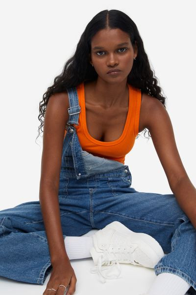 Ribbed Cotton Tank Top | H&M (US + CA)