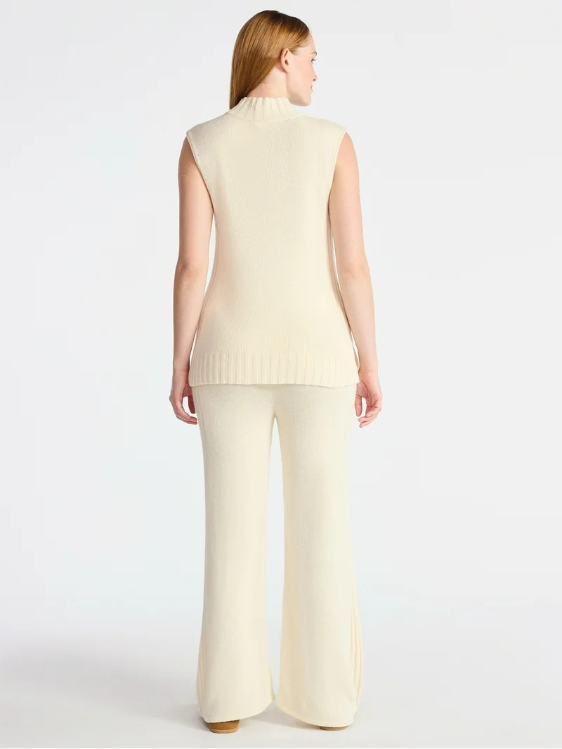 Time and Tru Women's Sleeveless Turtleneck Top and Pants Sweater Outfit Set, 2-Piece, Sizes XS ... | Walmart (US)