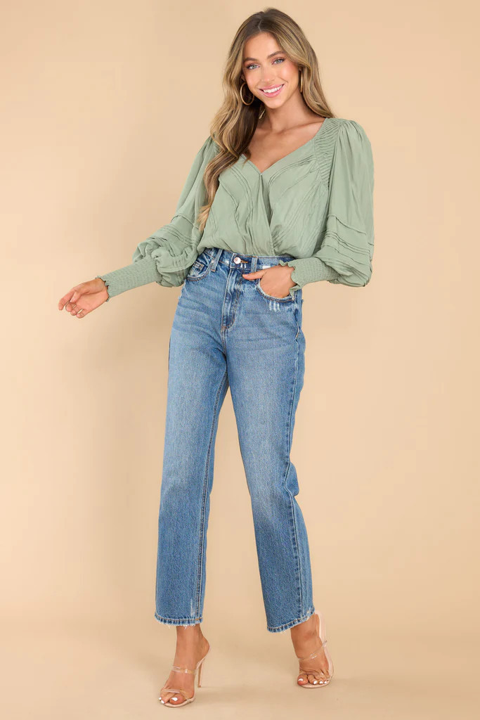 Flirt With Fate Olive Bodysuit | Red Dress 