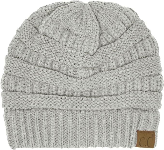 CC Classic Winter Fall Trendy Chunky Stretchy Cable Knit Beanie Hat | Amazon (US)