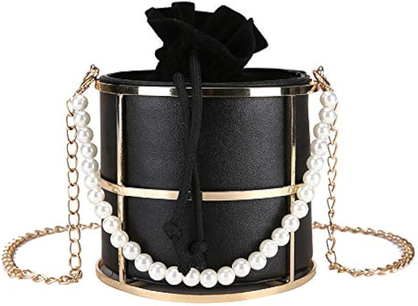 Clutch Bag for Women Pearl Evening Bags Top-Handle Metal Bucket Bag Crystal Chic Purses Formal We... | Amazon (US)