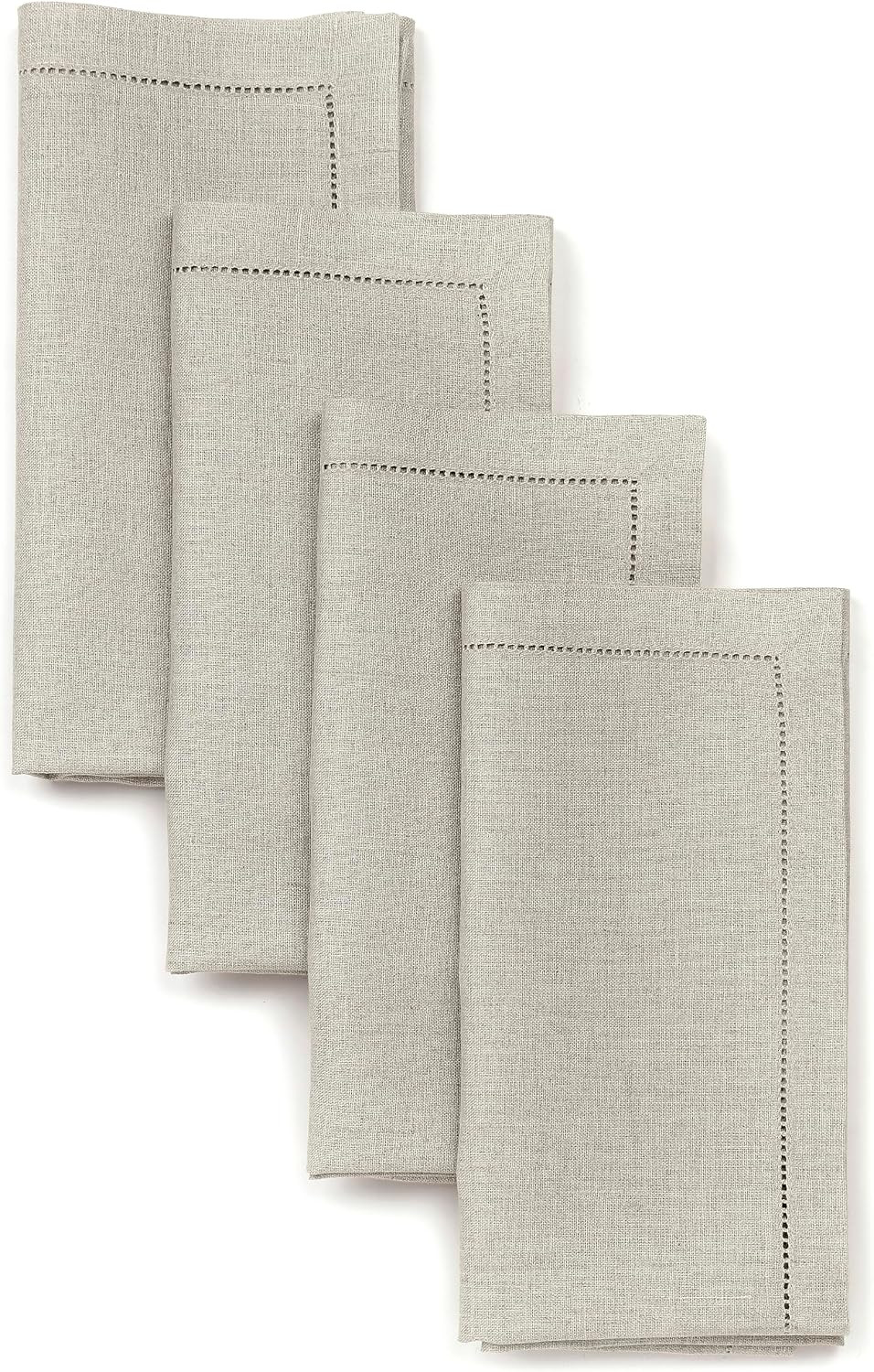 Signature Linen™ by D'Moksha, 100% Pure Linen Natural Napkins 20 x 20 Inch | Amazon (US)