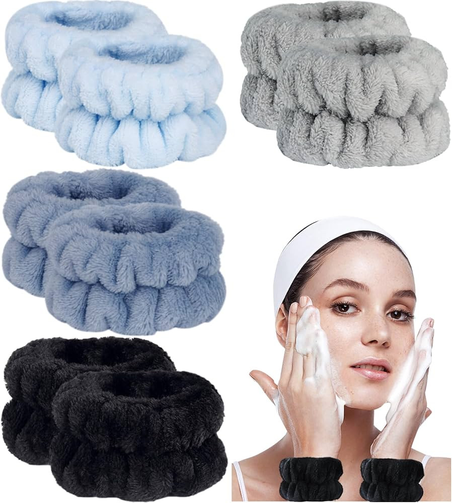 8pcs Wrist Bands for Washing Face, Absorbent Face Washing Wristbands, Microfiber Women's Spa Wris... | Amazon (US)