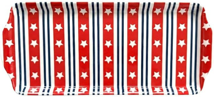 Red & Blue Stars and Stripes Melamine Serving Tray | Amazon (US)