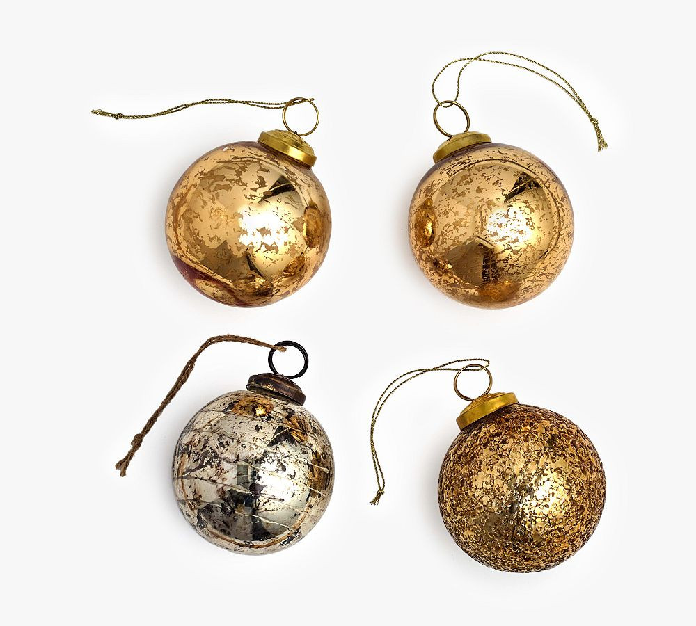 Mouth Blown Round Ornaments - Set of 4 | Pottery Barn (US)