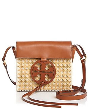 Tory Burch Miller Rattan & Leather Crossbody | Bloomingdale's (US)