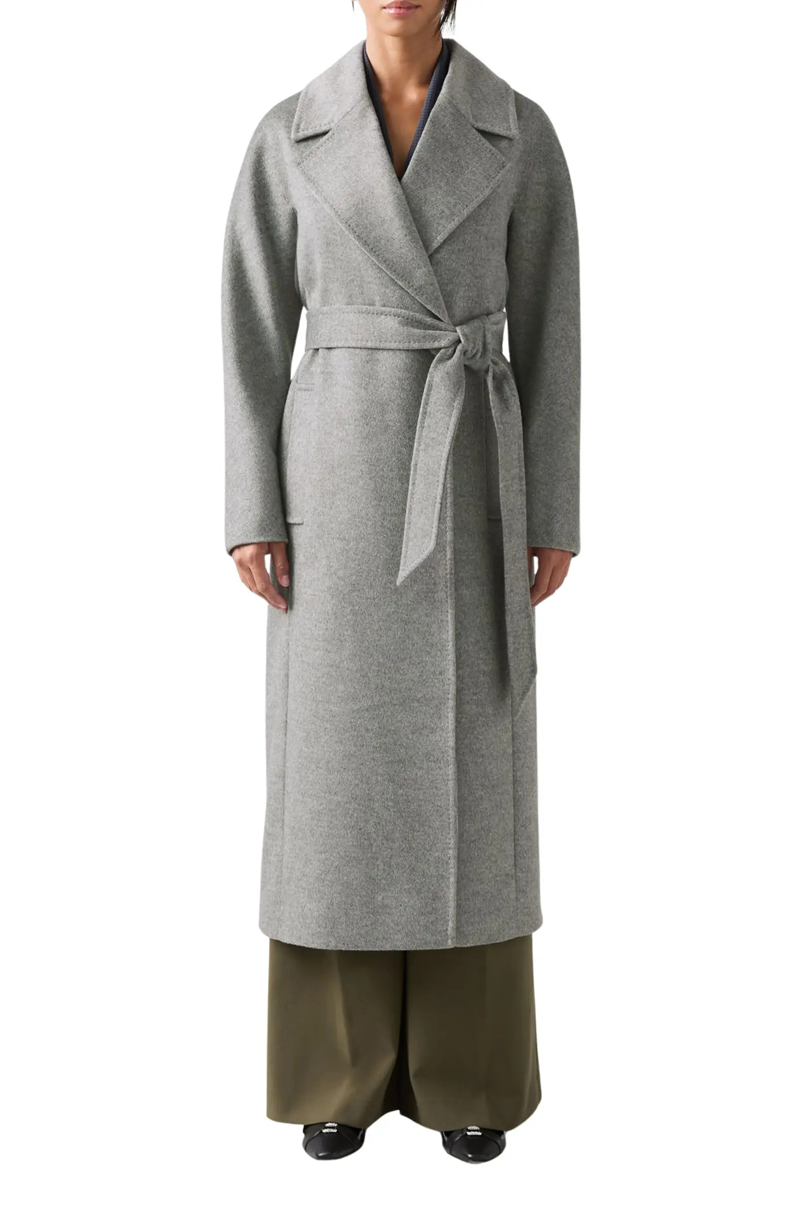 Francine Belted Longline Merino Wool Coat | Nordstrom