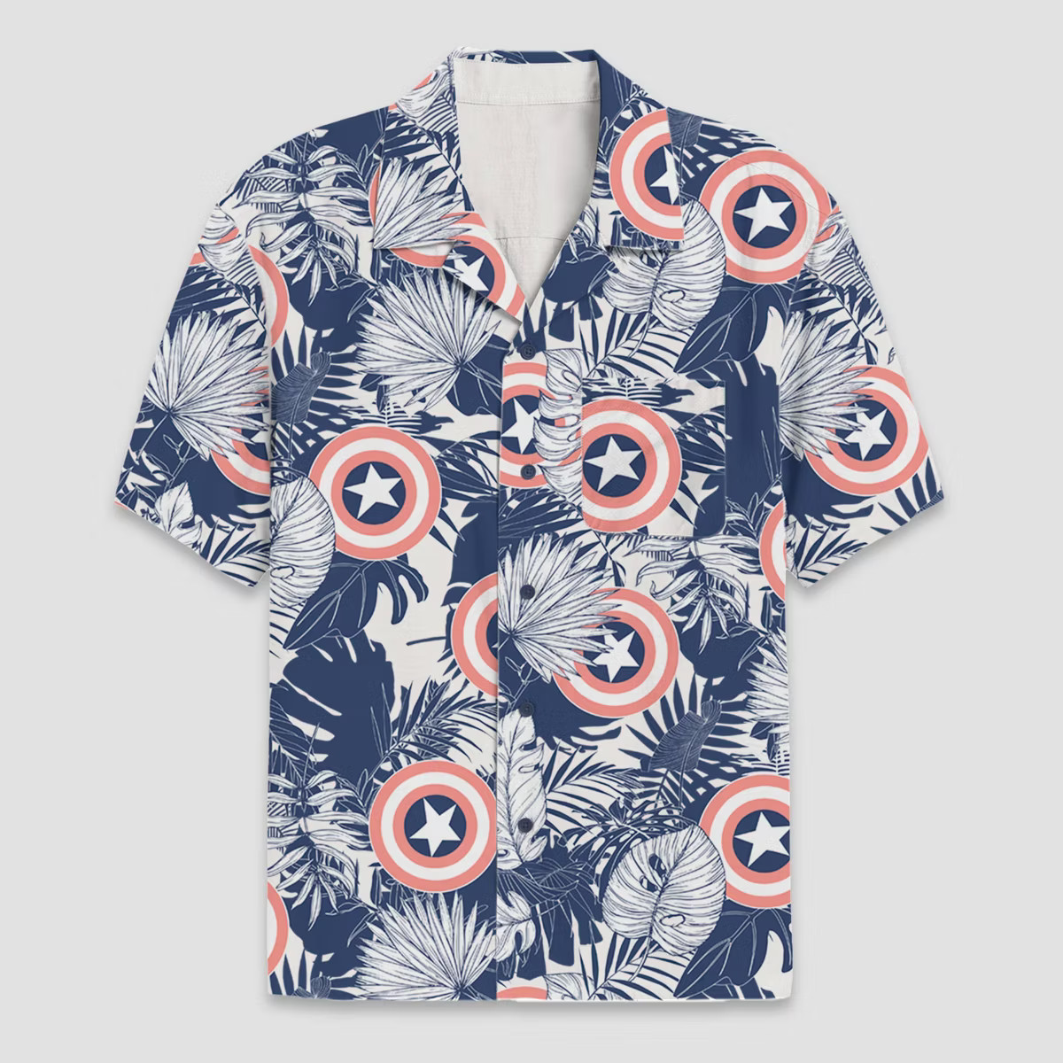 Men's Captain America Button-Down Shirt - White | Target