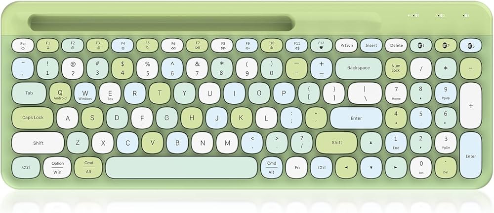 PINKCAT Colorful Computer Portable Bluetooth Keyboard, Wireless Mini Compact Retro Typewriter Flexib | Amazon (US)