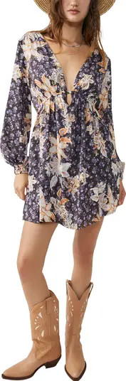 Free People Soli Plunge Neck Long Sleeve Minidress | Nordstrom | Nordstrom