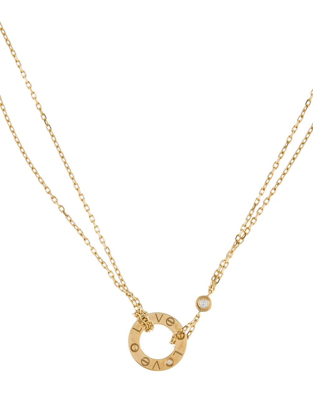 2 Diamonds LOVE Pendant Necklace | The RealReal