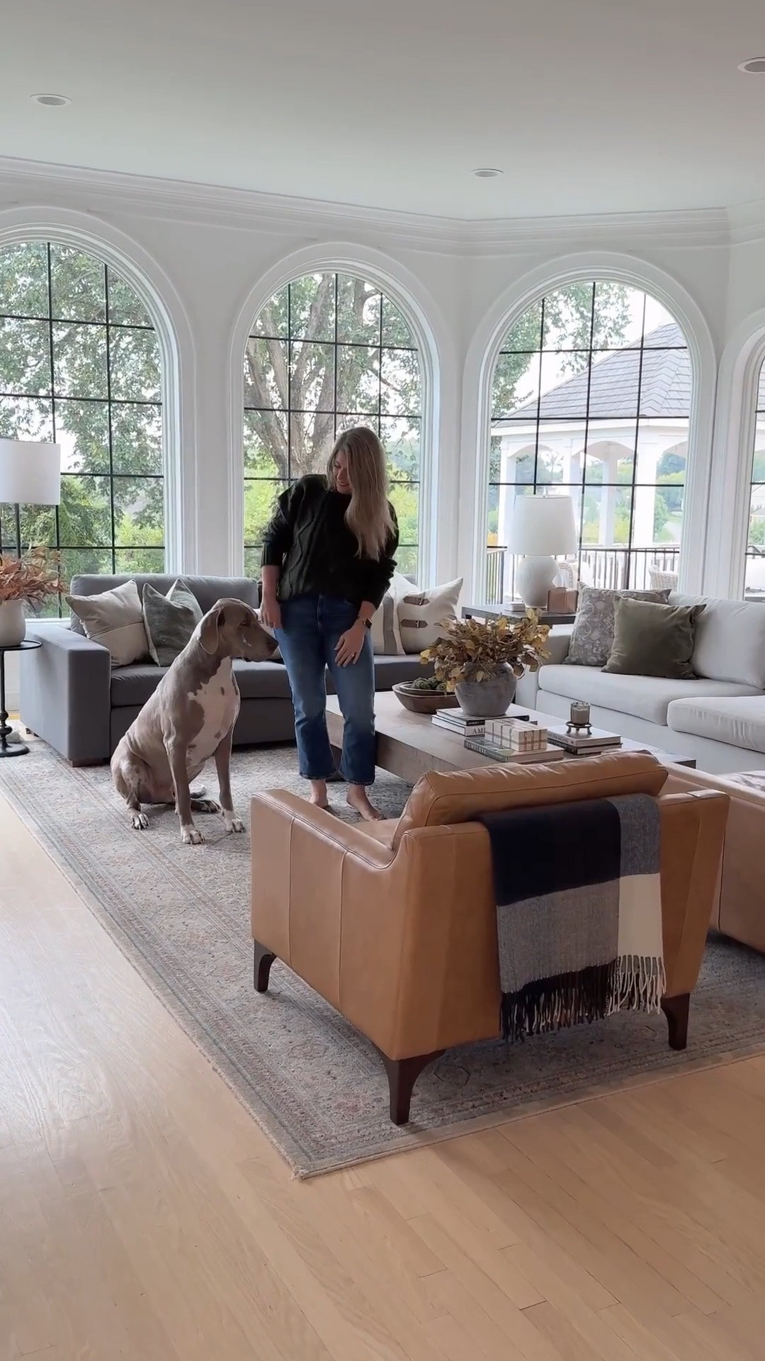 Family room fall makeover! This coffee table is my favorite piece and I also love the 2 different color sofas and leather chairs! 

#LTKHome #LTKSeasonal