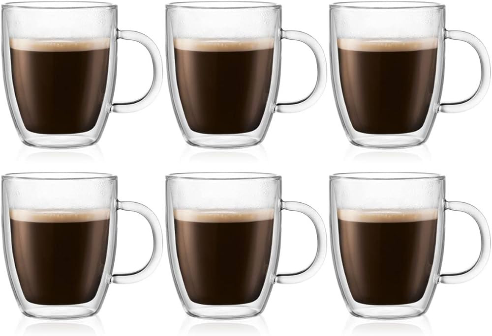Bodum Bistro Coffee Mug, 10 Ounce (6-Pack), Clear | Amazon (US)