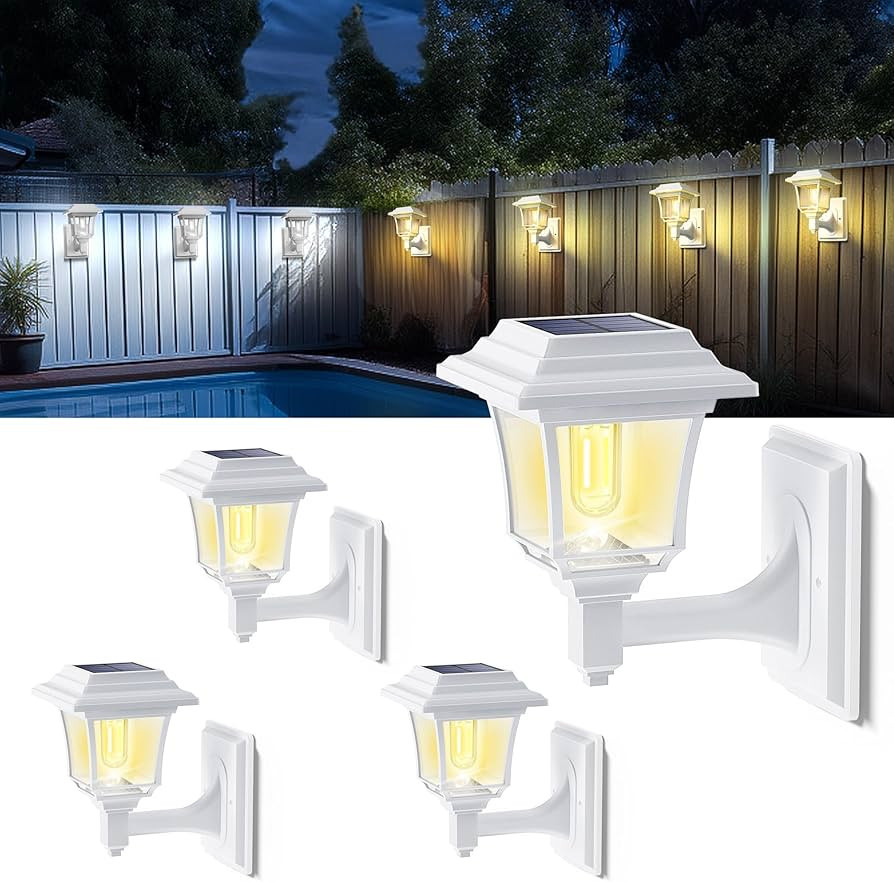 LeiDrail Solar Fence Lights, 2 Modes Edison Bulb Solar Wall Lanterns, Outdoor Playhouse Accessori... | Amazon (US)