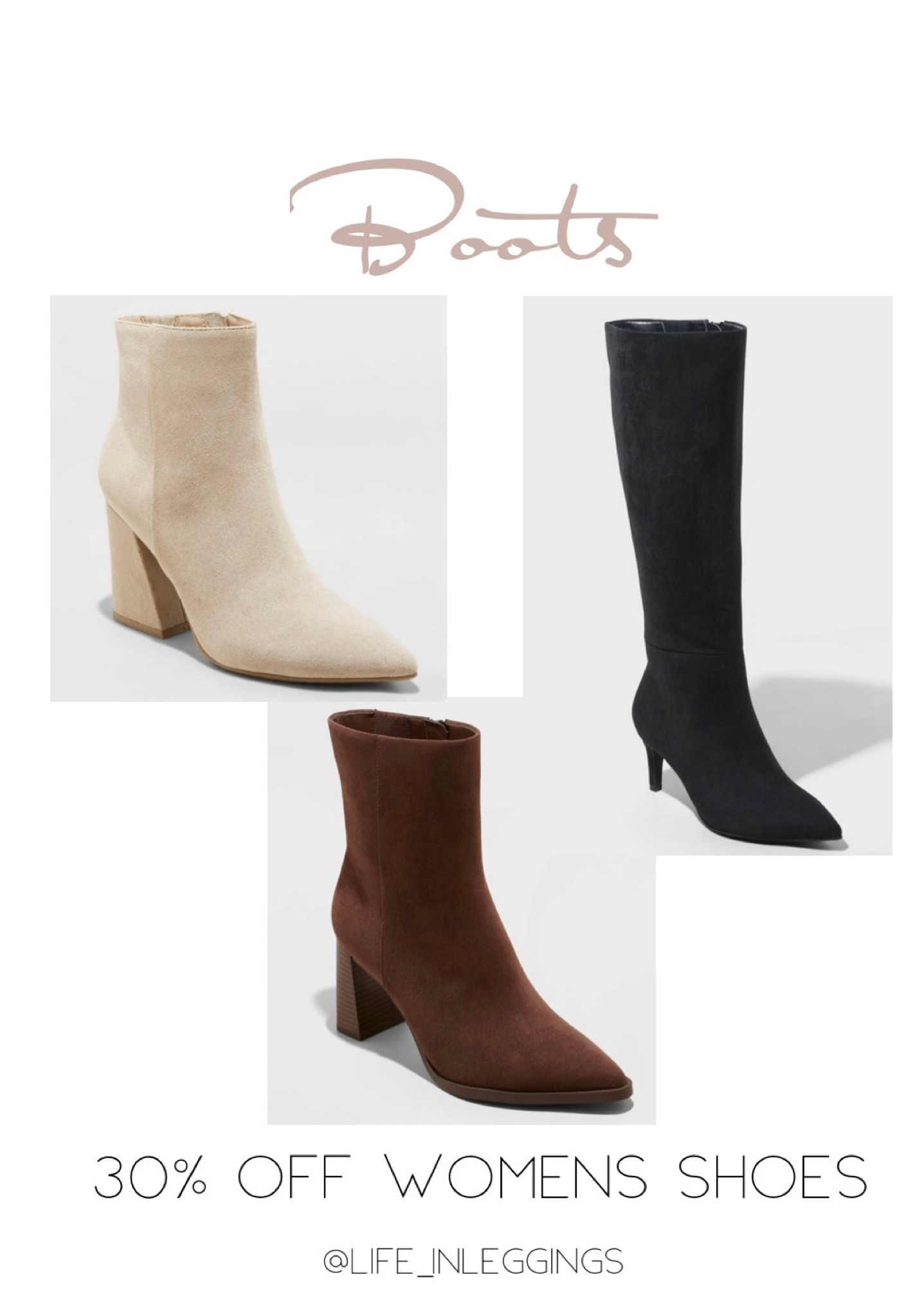 Women’s shoes 30% off at Target. 
Fall Boots, high heels, sneakers, target deals, target finds

#LTKsalealert #LTKfindsunder50 #LTKshoecrush