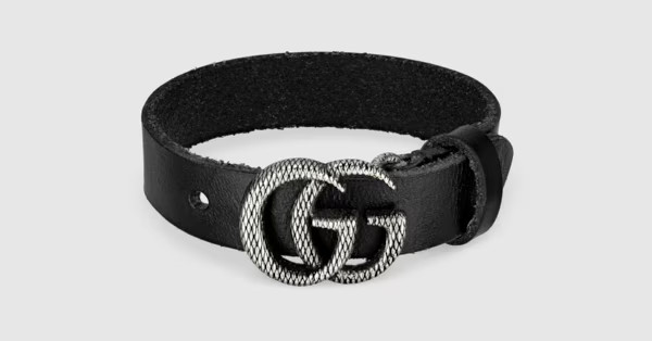 Gucci Engraved Double G leather bracelet | Gucci (US)