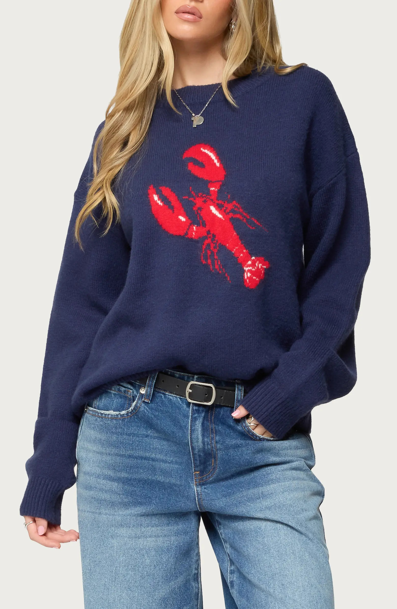 Don't Be Shellfish Oversize Jacquard Sweater | Nordstrom