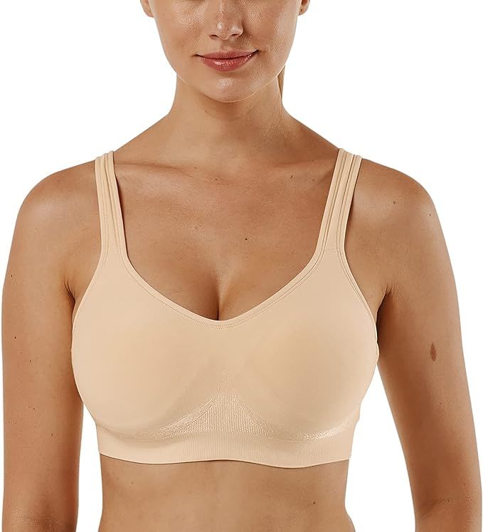 Vertvie Women's Wirefree Bras Seamless Full Coverage Plus Size Sports Bra for Sleeping Yoga Worko... | Amazon (US)