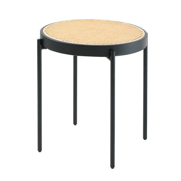 STARWAY End Table Round Rattan Side Table Tray Table for Sofa, Bedside and Living Room | Walmart (US)