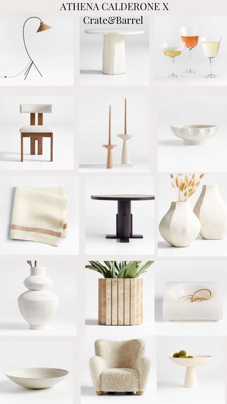 15 pieces from ATHENA CALDERONE X Crate&Barrel collection you need to add to cart now. From beautiful ceramic pieces to sheath chairs, these will bring elevated luxury in your every day life. #athenacalderone #crateandbarrel #interiorstyling

#LTKsalealert #LTKhome #LTKunder50
