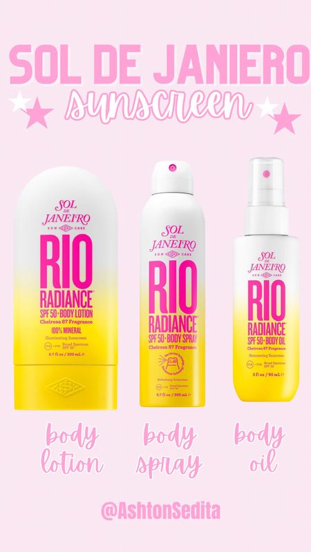 BRAND NEW: Sol De Janeiro sunscreen! Smells delicious and is available in lotion, spray, and oil!! 

#LTKtravel #LTKswim #LTKSeasonal