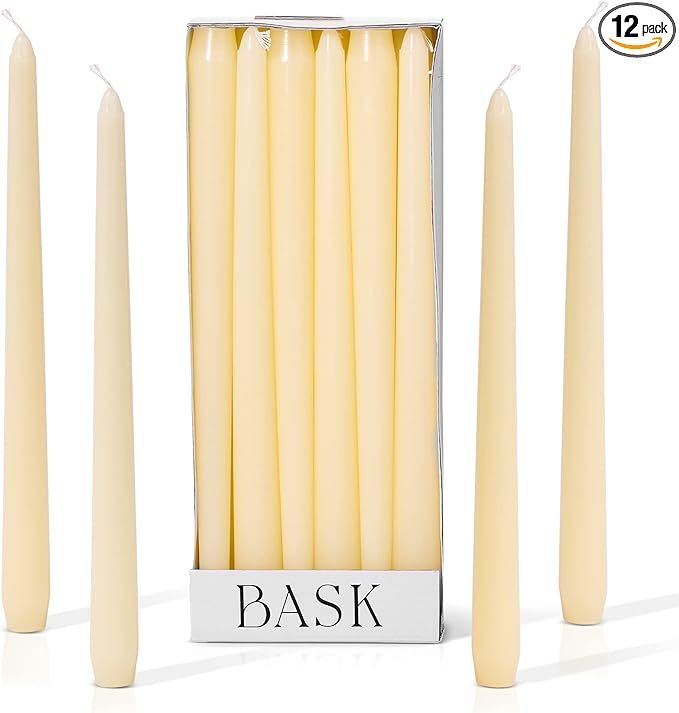 Ivory Taper Candles - Unscented Dripless Long Candles Bulk - Candle Sticks Long Burning 8 Hours -... | Amazon (US)