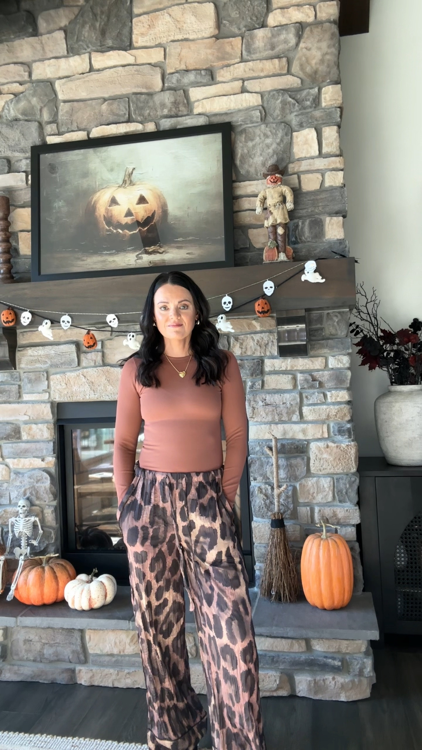 On trend satin leopard print pants that are so comfy!! They run big! I’m in an XS. 

#freepeople #leopard #satinpants #amazonbodysuit #goldengoose #graphicsweater #casualfalllook 

#LTKOver40 #LTKStyleTip #LTKShoeCrush