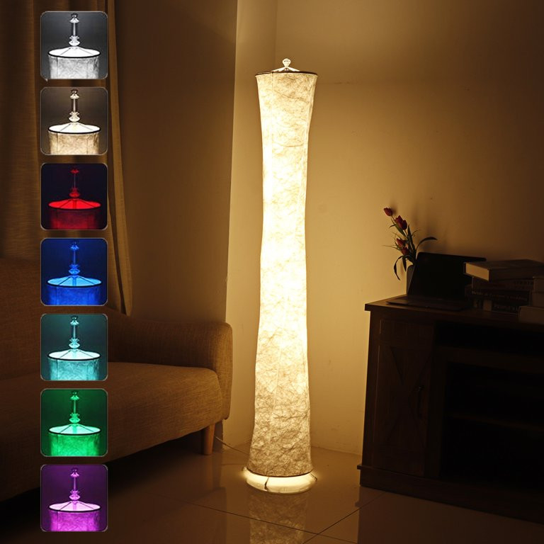 Soft Light Floor Lamp, RGB Color Changing Dimmable Tall Lamp with White Fabric Shade and Remote C... | Walmart (US)