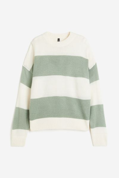 Jacquard-knit Sweater - Cream/striped - Ladies | H&M US | H&M (US + CA)