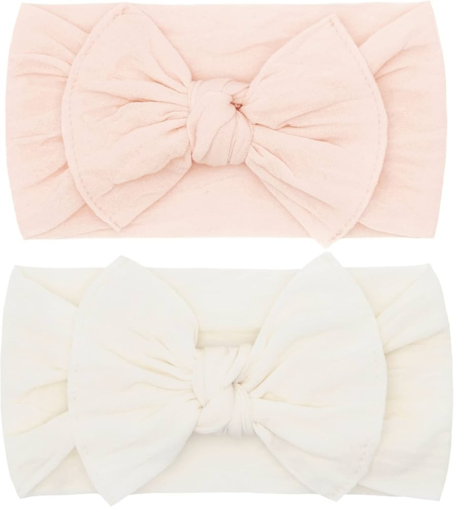 Baby Bling Bows Newborn to Little Girls Hair Bow - Printed and Classic Knot Headbands Toddlers Ha... | Amazon (US)