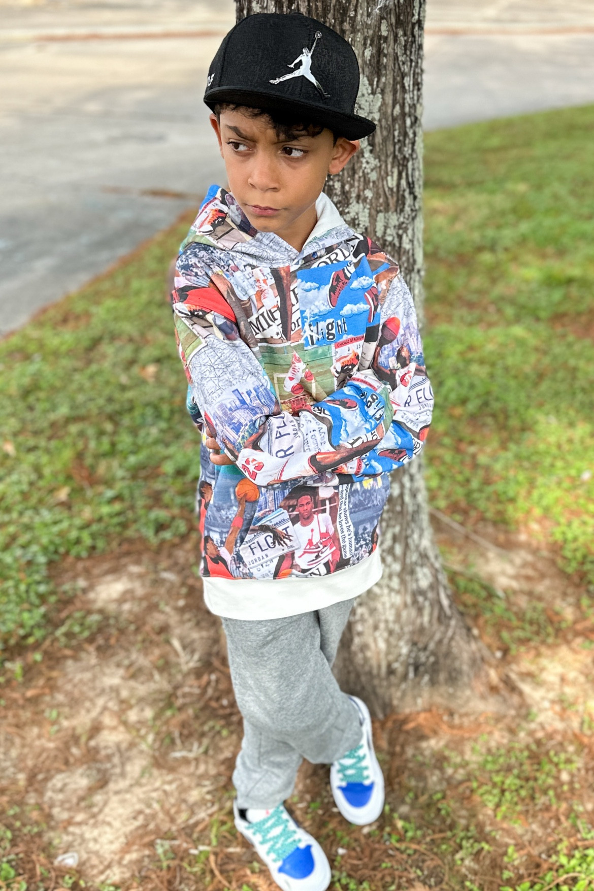Jordan Kids' Printed Brooklyn Fleece Pullover with custom Jordan hat and sweatpants. Perfect fit for any day. #Jordan #inmyjs #kids #Kiddos #fashion 

#LTKKids