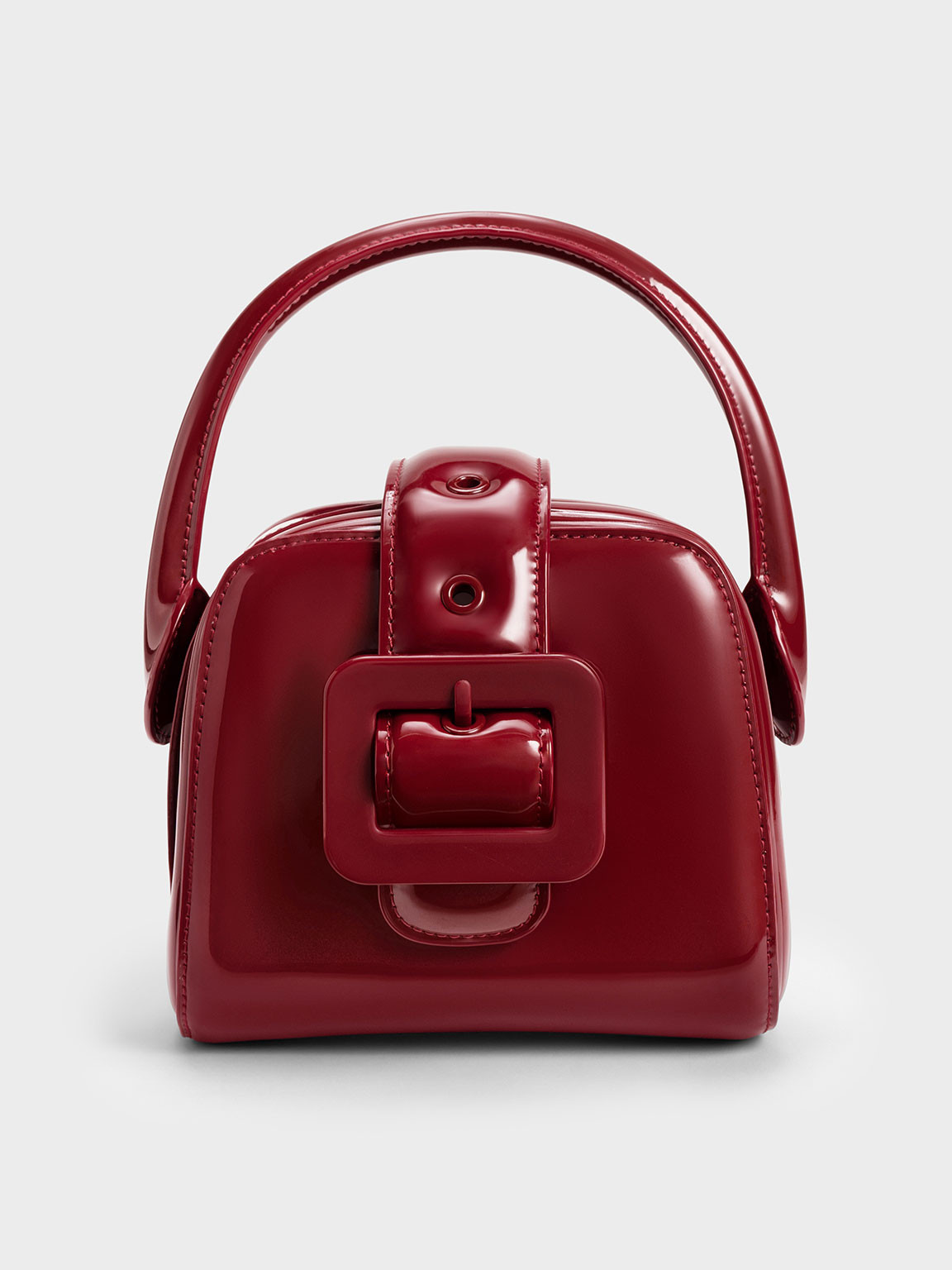 Red Lula Patent Belted Bag | CHARLES &amp; KEITH | Charles & Keith US